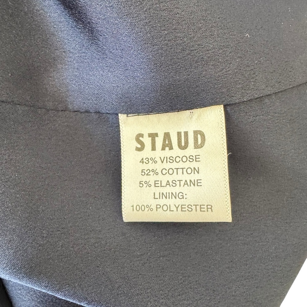 STAUD - NWT Ellis Colorblock Satin Y2K Midi Slit Dress Sz 6 - Picture 10 of 12